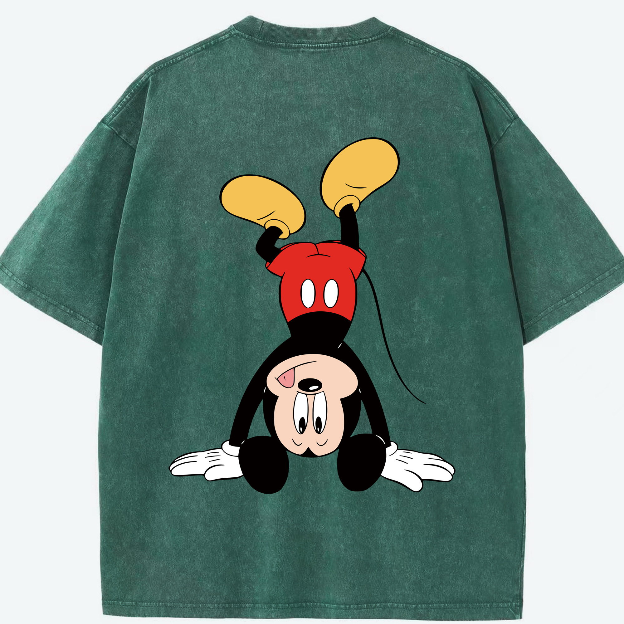 （画像用） ミッキーマウス Mickey Mouse 綿100% ヴィンテージ風 半袖Tシャツ（背面プリント）